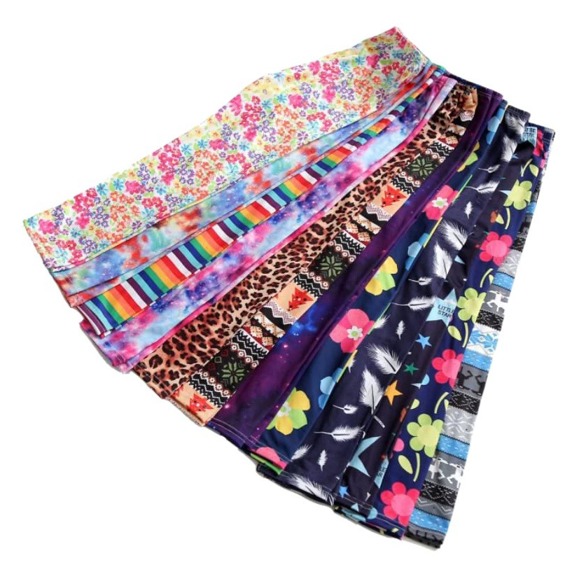 Новые весенне-осенние тонкие леггинсы для девочек, эластичные брюки из молочного шелка с принтом, большие детские брюки для перекрестного зеркала