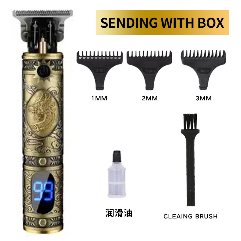 Cortadora de cabello eléctrica recargable cortadora eléctrica cortadora de cabello eléctrica cabeza de aceite talla maquinilla de afeitar cortadora de cabello Calvo al por mayor