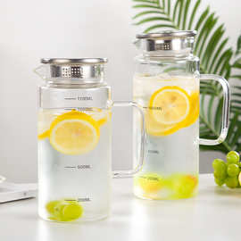 玻璃壶家用客厅耐高温果茶杯水杯大容量办公室待客透明喝水冷水壶