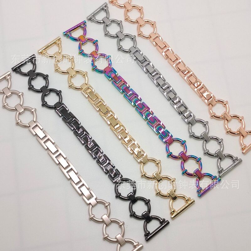 Suitable for Apple Watch Strap O-Shaped Metal Chain Small Chanel Style Applewatch 11-1 Generation Se Cross-Border Exclusive Supply