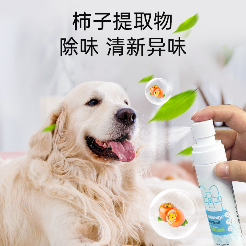 Pet spray oral para gatos y perros, aliento fresco general para prevenir el cálculo dental spray de cuidado oral 100ml