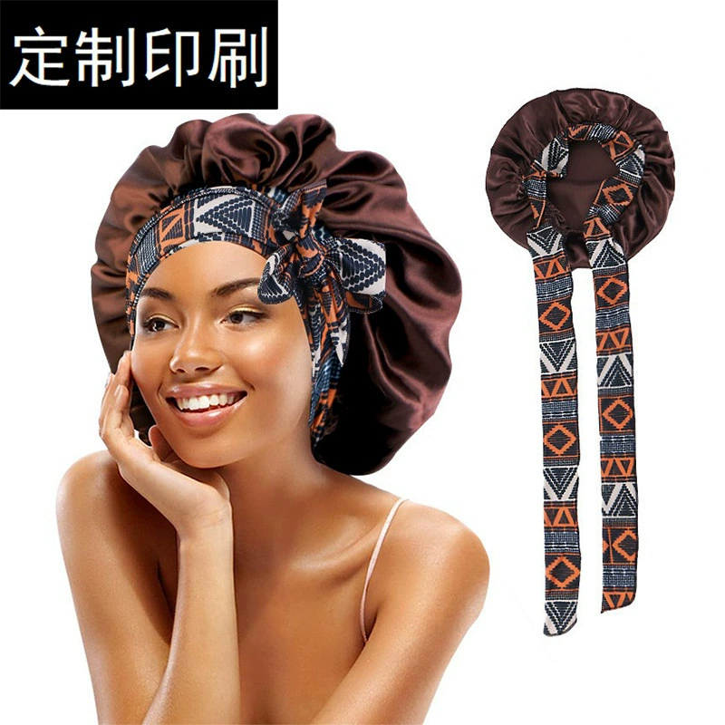 Этнический стиль Печатная Длинная лента Цветная колпак Ding Галстук-бабочка Головной платок Кепка для химиотерапии Красота Парикмахерская Кепка