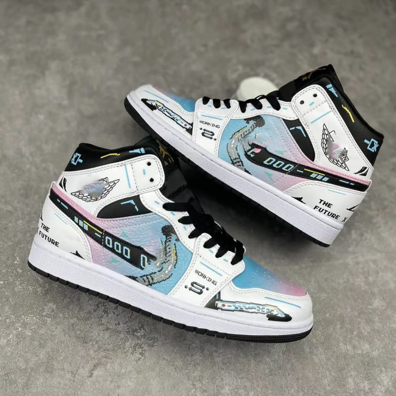 High-quality original Jordan 1 video game collaboration liquid silver AJ1 Mid high-top retro culture basketball shoes for men and women High-quality original Jordan 1 video game collaboration liquid silver AJ1 Mid high-top retro culture basketball shoes for men and women