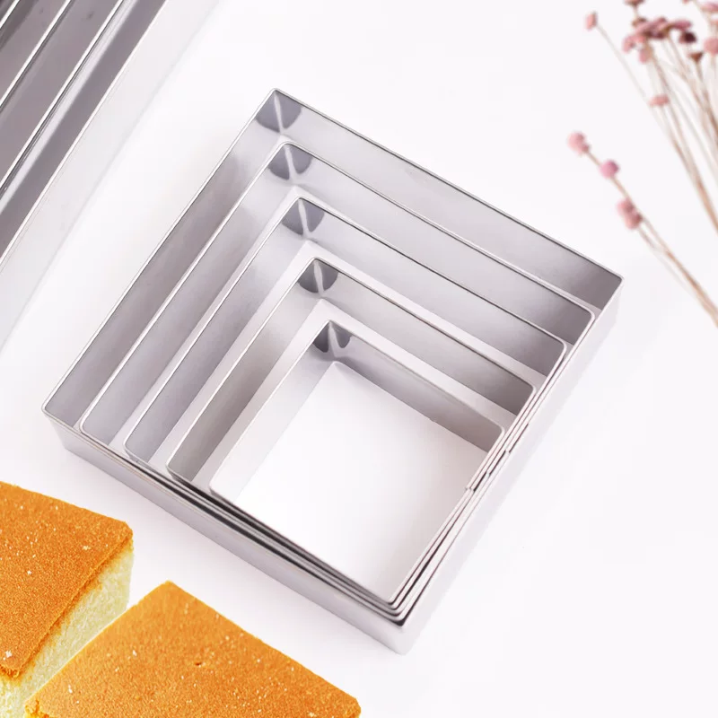 Square compact set stainless steel, mold, 5 pieces