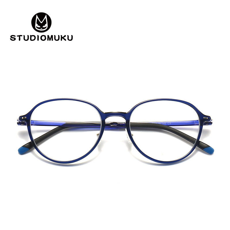 STUDIOMUKU mu gafas frescas gafas ultraligeras gafas de alta miopía marco grande marco redondo cara gafas marco image 4