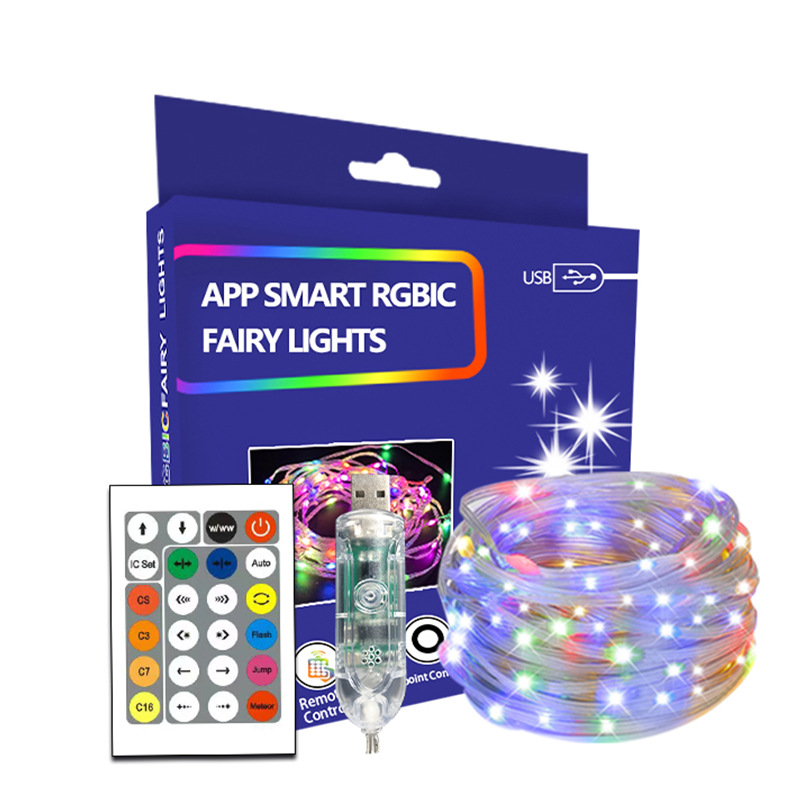 Magic color de cuero línea de luz de sonido Bluetooth pickup control de punto de ritmo caballo corriendo LED Cadena de luz ambiente de Navidad luz de color 20 M caja de color