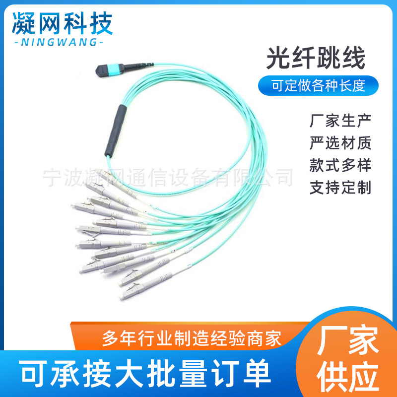 MPO（母头）-LC12芯 3米万兆OM3跳线 MTP光纤跳线