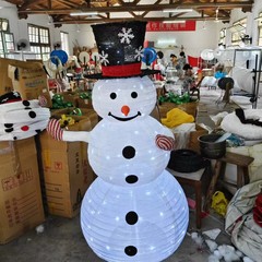 クロスボーダースポット 1.38m クリスマス装飾 LED 発光鉄ショッピングモールホリデーシーンレイアウト雪だるま