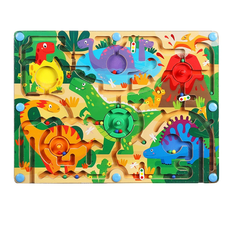 Роликовый лабиринт, динозавр, магнитная настольная игра, игрушка