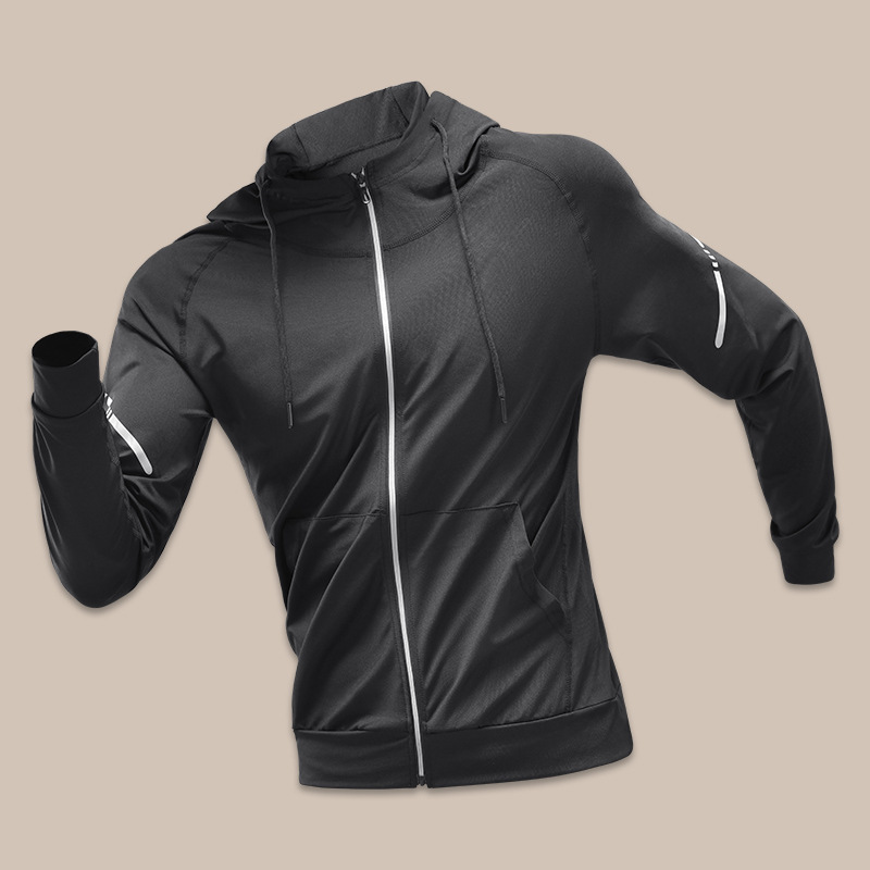 Ropa de fitness para hombres chaqueta deportiva equipo de carrera ropa secada rápida sudadera primavera y otoño manga larga chaqueta de entrenamiento de carrera matinal