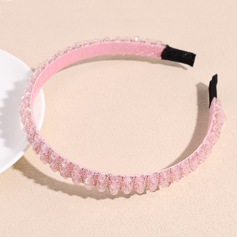 Women'S Gender Sweet Solid Color Artificial Crystal Hair Band