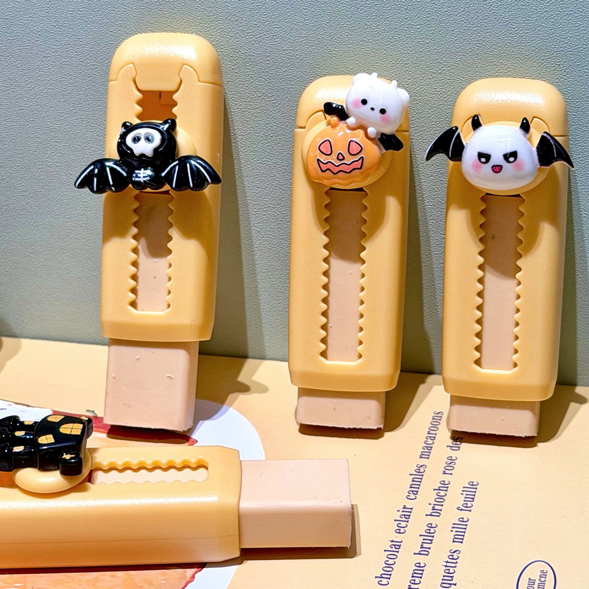 Creativo Halloween push-pull goma calabaza genio Halloween estudiantes papelería mayorista regalos de vacaciones para niños pequeños