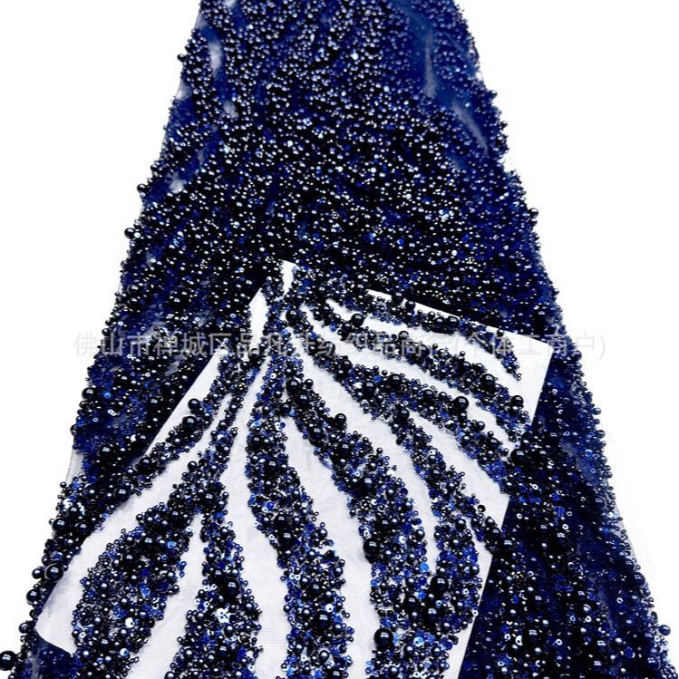 Nueva tela de perla ondulada de agua aerodinámica de perla full-length sequin lujoso anfitrión de banquete vestido de noche tela