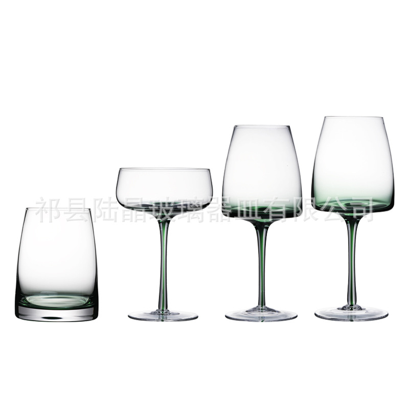 Lu Jing creativo interior de seda champán cristal verde cristal rojo copa de vino artificial soplado copa de vino traje