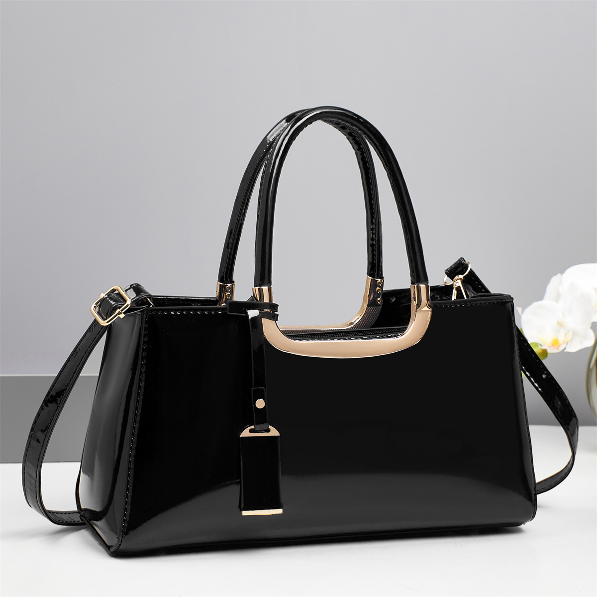 Minimalist Trendy Patent Leather Glossy Red Women's Bag, Bridal Wedding Crossbody Handbag, New Women's Evening Bag
