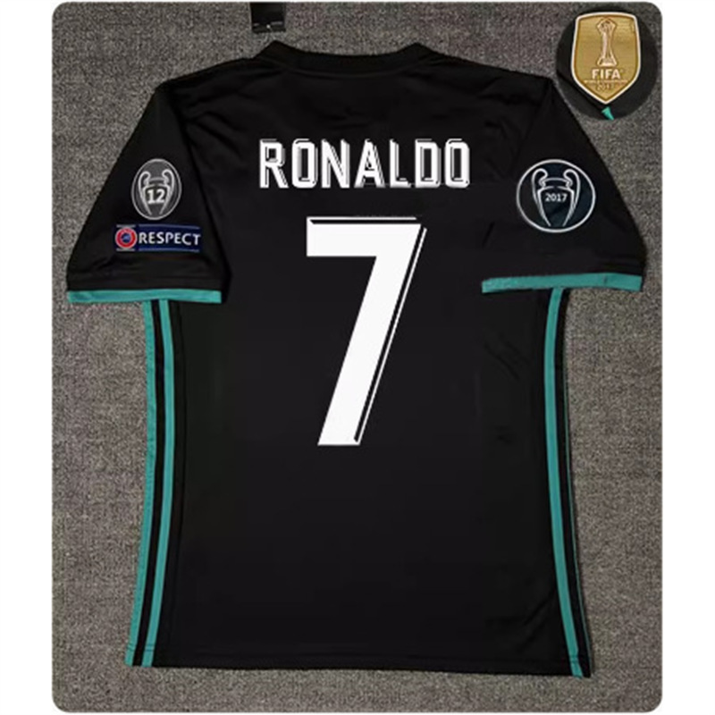 adidas x Real Madrid Retro 2017/18 Away Ronaldo #7 Jersey Black