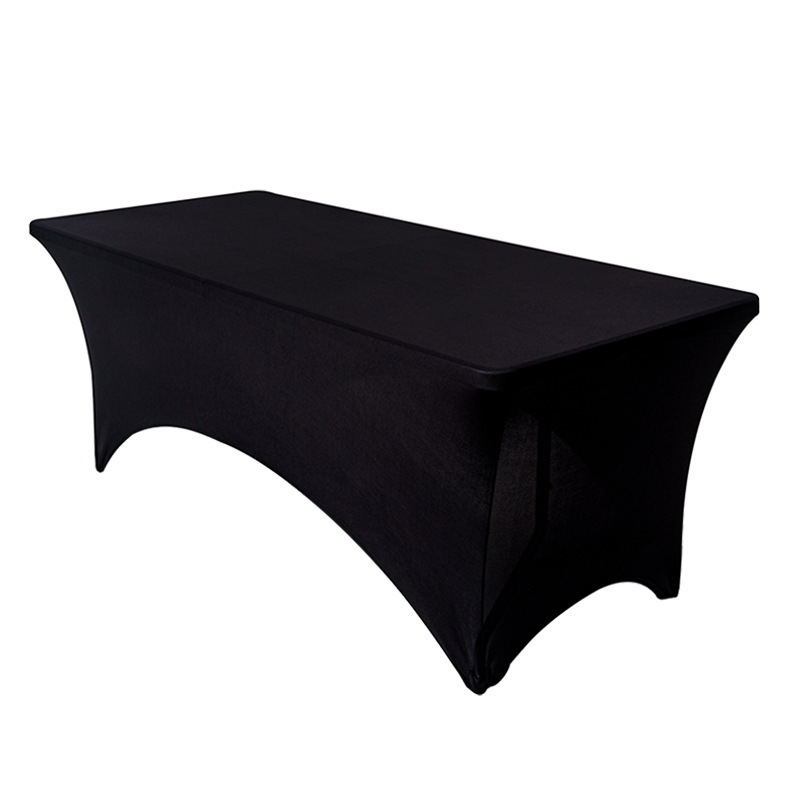 Rectangular Tablecloth Stretch Table Cover Hotel Restaurant Wedding Banquet Anti-Wrinkle Decor Solid Color Polyester Hotel Wedding
