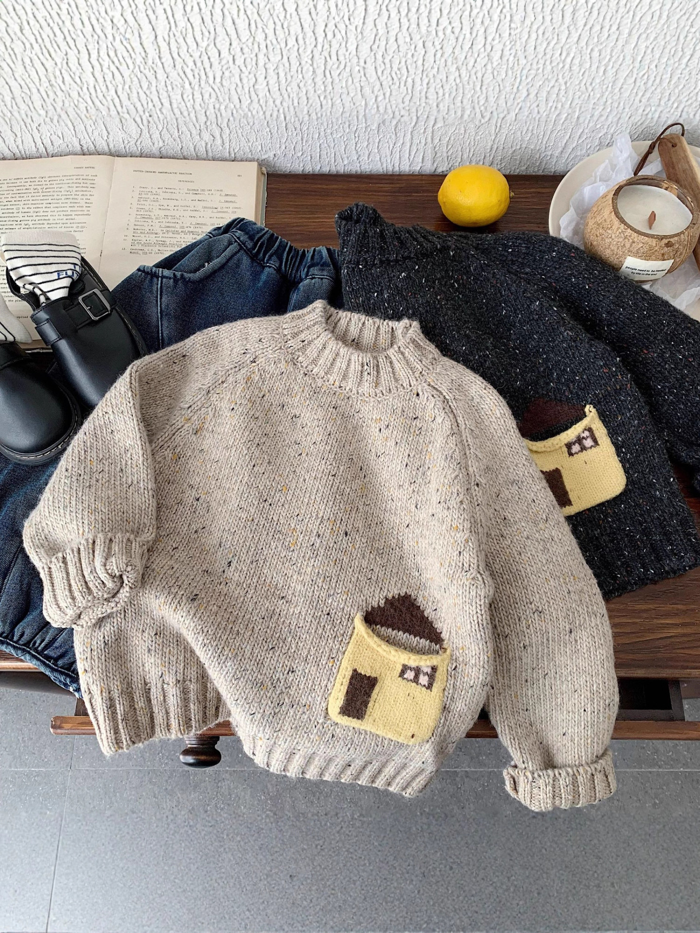 Children's demi-season sweater with a round collar for boys for…