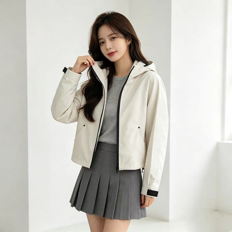 Bestseller: Super Stylish Women's Hooded Thin Jacket, New Autumn 2026 Model, Petite Casual Outdoor Windbreaker Jacket