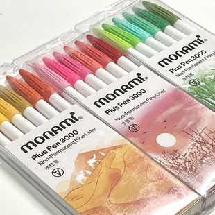 Monami Watercolor Pen 3000 Handbook Hook Line Pen Monami Watercolor Pen Set Fiber Pen Water-Based Pen