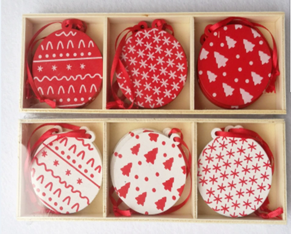 Трансграничные новые рождественские украшения мультфильм Деревянный Санта-Клаус Рождественский олень кулон елочные украшения