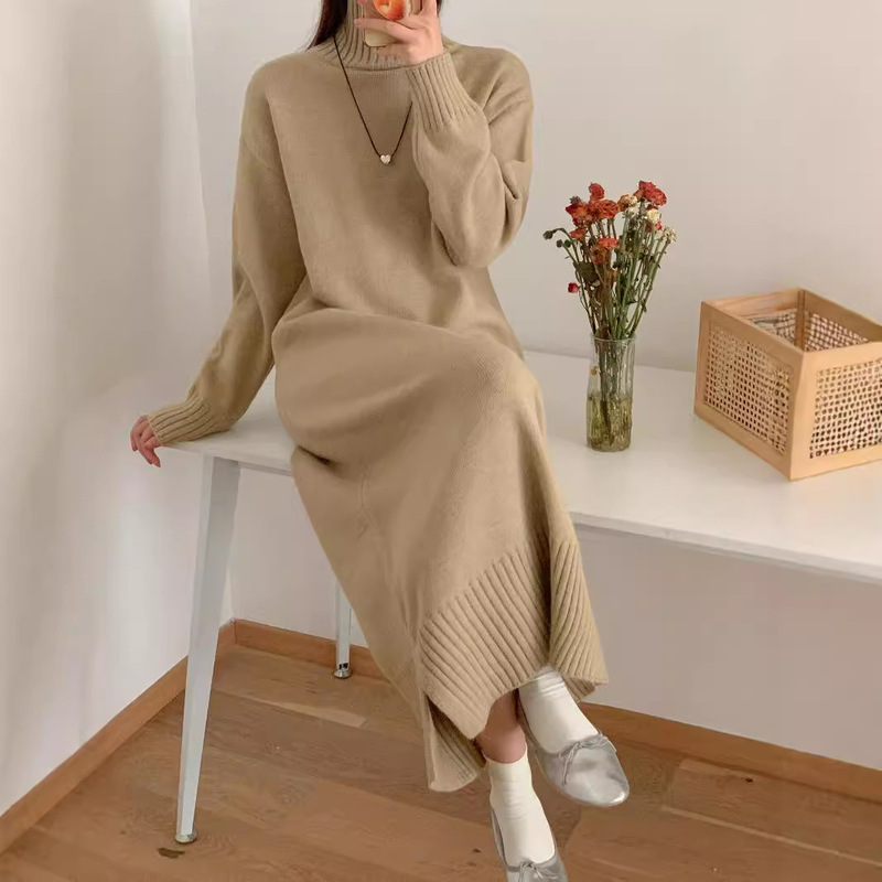 платье свитер в офис turtleneck sweater loose knit long skirt платье свитер в офис turtleneck sweater loose knit long skirt