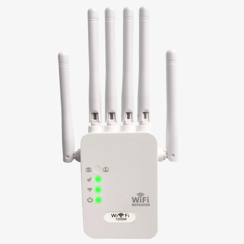 Enrutador inalámbrico 5G de doble banda 300M Extensor de red 4 antenas Amplificador de señal wifi 1200M Repetidor
