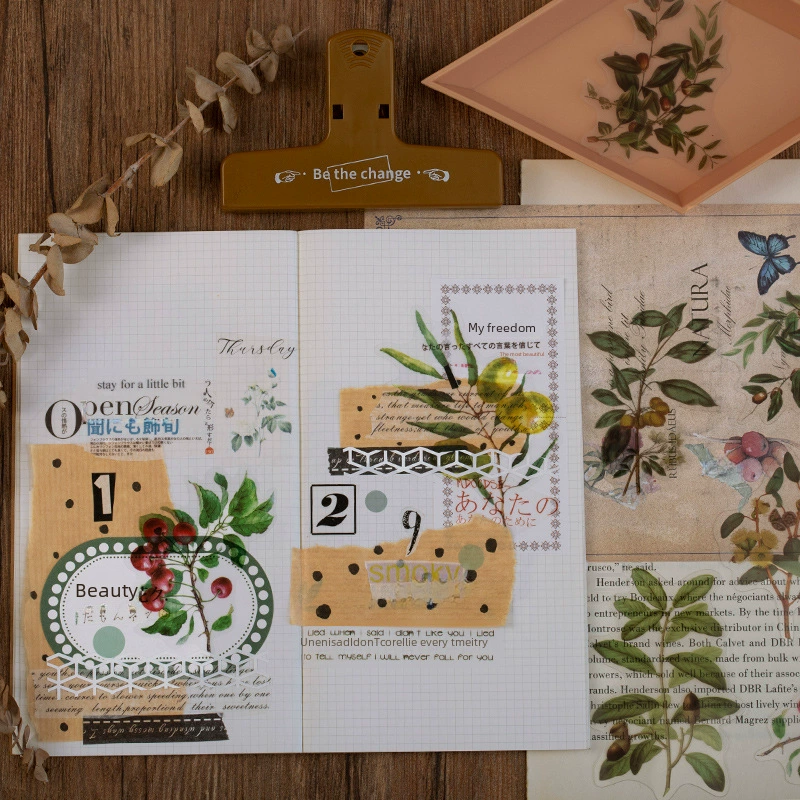 Natural photo collection window series PET handbook post paper bag creative plant DIY decorative post 12 models