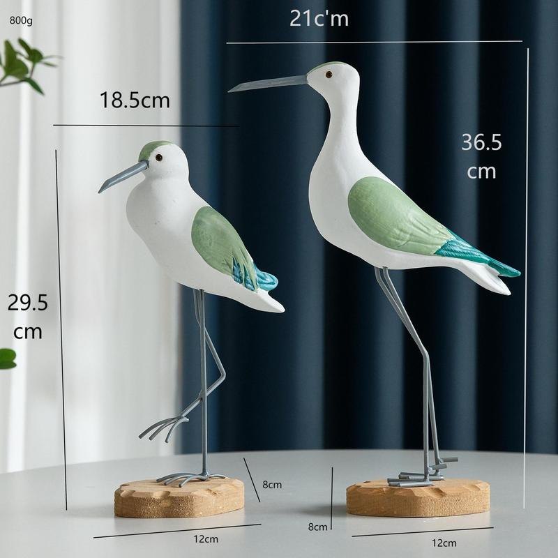 レトロな長い脚の海鳥デスクトップ装飾装飾品木製工芸品オーシャンスタイル海鳥カモメホームレストランアクセサリー|undefined