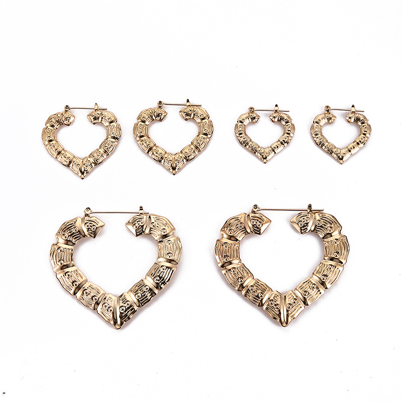 29g Weight No Inlaid Inlay Material Earrings Classification Housewarming, Anniversary, Business, Wedding, Travel, Birthday, Festival Occasion Iron Material Heart Pattern Unisex Gender Fashion Style Fashion Heart Iron No Inlaid Earrings 8