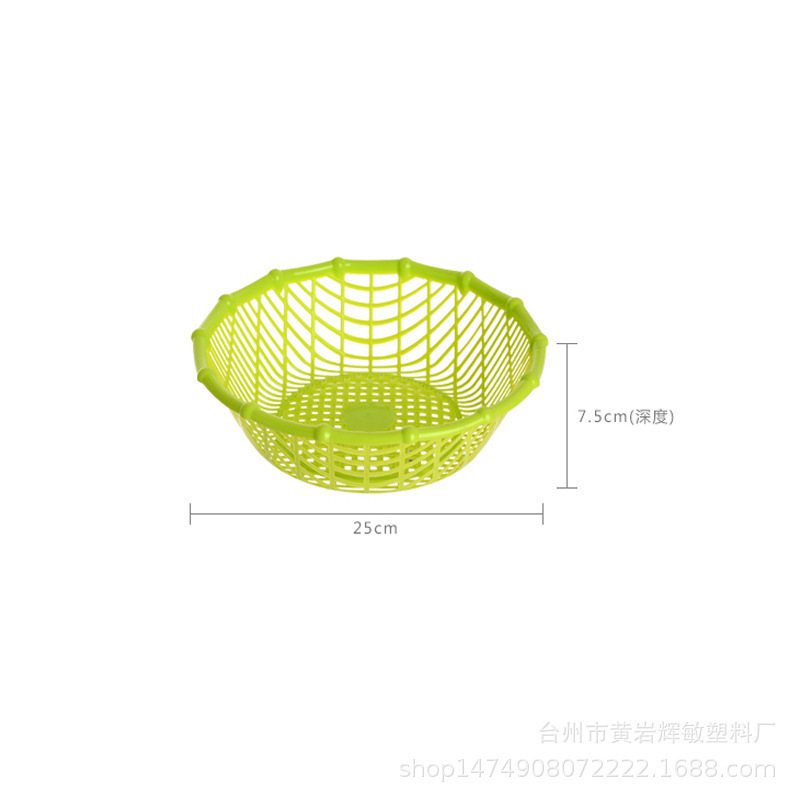 Directo de fábrica hueco engrosada cesta de drenaje cocina redonda cesta de lavado de vegetales cesta de frutas de plástico de almacenamiento de frutas azules y cesta de verduras