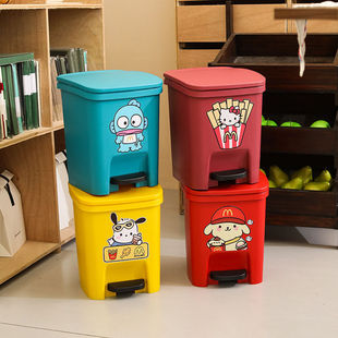 Sanrio Household Trash Can Creative High-Looking Large-Capacity Toilet Pedal with Lid Paper Basket Kitchen Living Room Bedroom