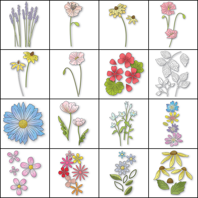 16 flower series Metal carbon steel knife die DIY cutting knife die cross-border supply June new 2022