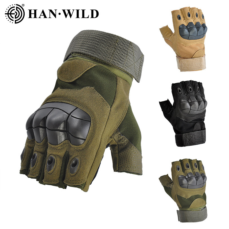 Hanye 새로운 야외 반 손가락 전술 장갑 오토바이 자전거 등산 피트니스 미끄럼 방지 보호 장갑