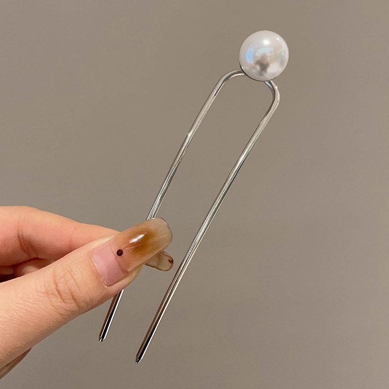 Nuevo estilo chino en forma de U pinzas de cabello de chicas bola de cabeza máquina de cabello insertado peine de alta sensación de cabeza trasera pinzas fijas