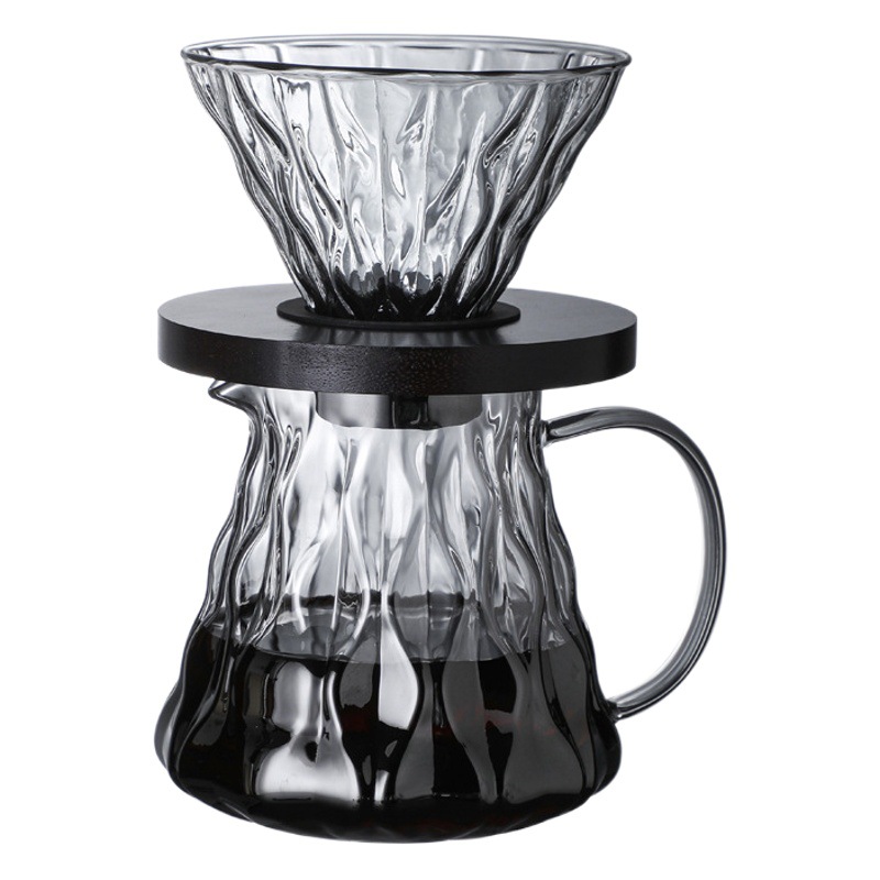Nueva flor mágica olla de café de vidrio para compartir olla cafetera traje V60 taza de filtro de café ponche de mano al por mayor en stock