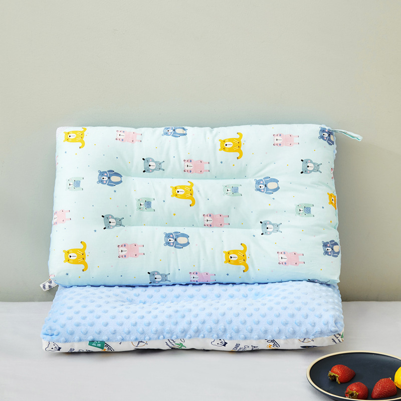 Algodón Beanie almohada de terciopelo núcleo verano kindergarten siesta almohada niños calmante Beanie almohada bebé almohada cuello almohada