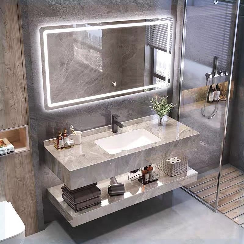 Nuevo hotel de estilo inodoro gabinete de baño doble tabla de roca sin costura integral lavabo moderno simple inodoro