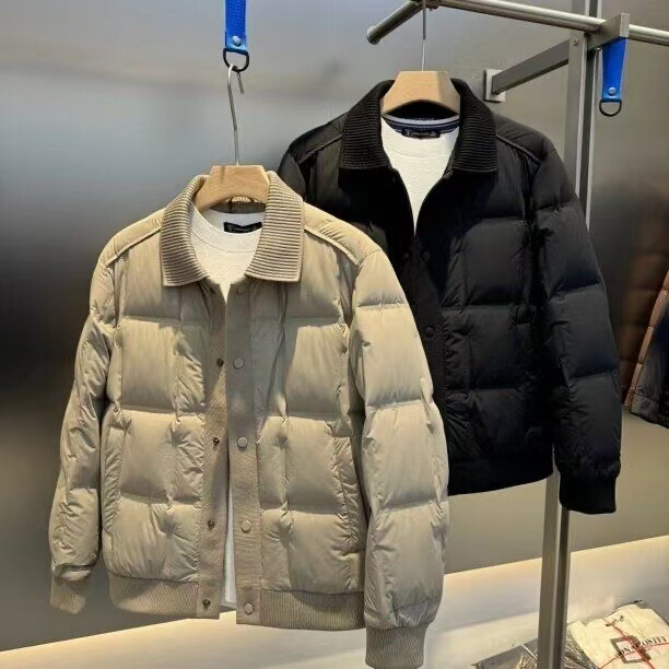 High-End Trendy Brand Men's down Jacket, New Winter Model with Hood, Thick Coat, Light Luxury Fashion Casual Couple's Jacket, 50% down