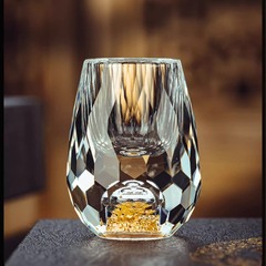 金山白杯金箔分酒器小杯水晶軽豪華高級酒器家庭用一口杯金辺杯