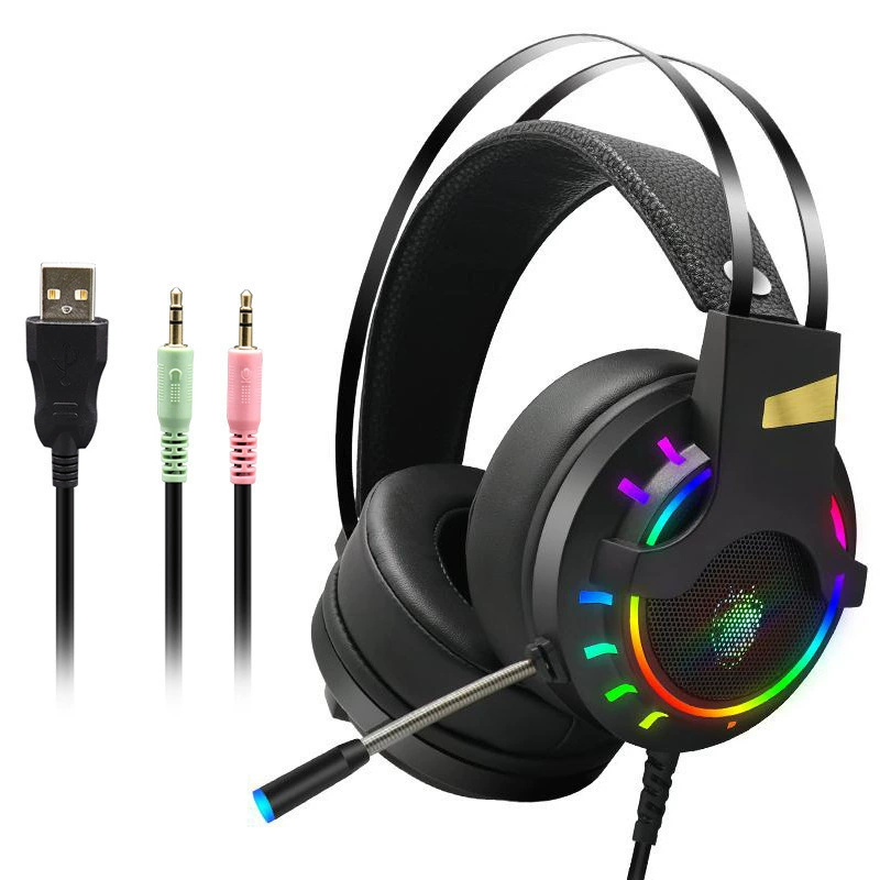 Трансграничная игровая гарнитура с подсветкой RGB для настольного компьютера с 7.1-канальным звуком Eat Chicken
