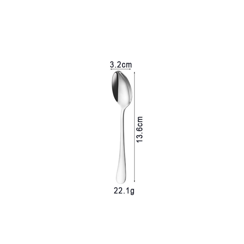 1010不锈钢勺子家用吃饭餐勺长柄调羹甜品尖勺搅拌咖啡勺可印LOGO|undefined