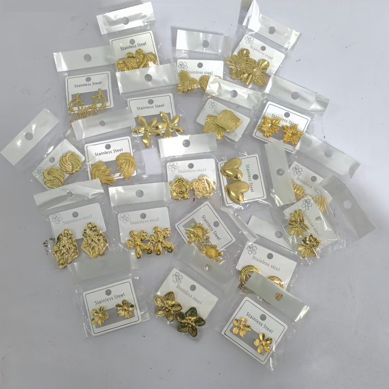 Aretes Geométricos de Corazón de Acero Inoxidable 304 Galvanizado para Mujer
