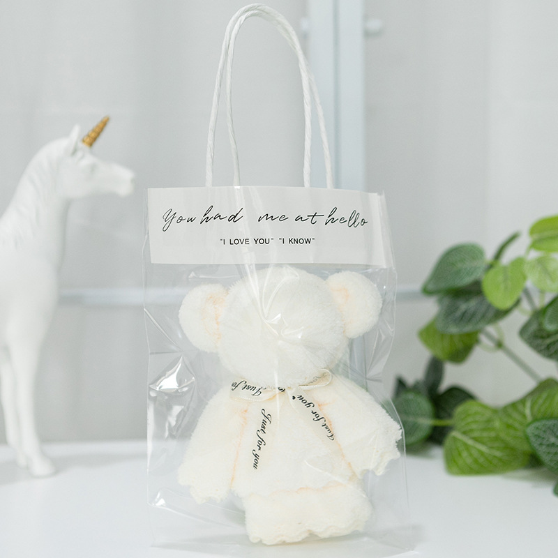 산호 벨벳 곰-화이트 + 휴대용