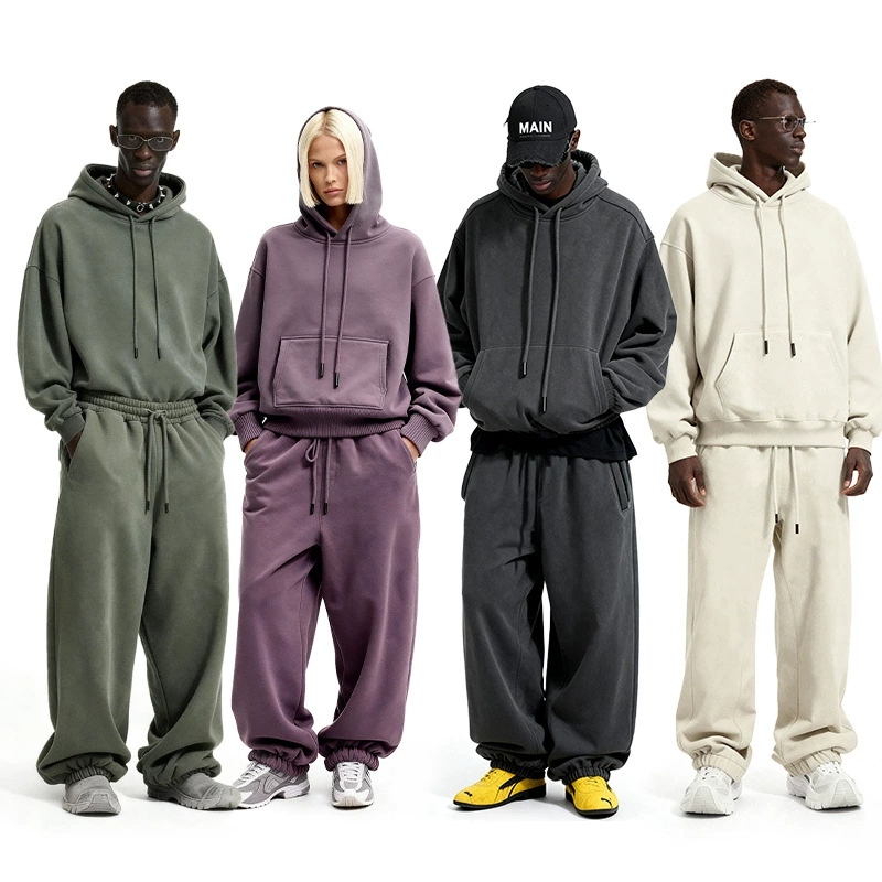Мужская одежда Jie Zhan | Костюм в американском стиле с капюшоном, 25 новинок зимы, утепленный флисом, 10 цветов, толстовка и спортивные брюки для мужчин и женщин