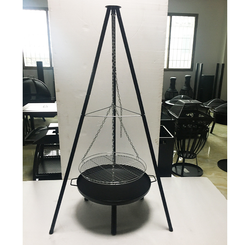 Estufa de Leña de 24 Pulgadas con Cadena para Colgar, para Acampar al Aire Libre, Jardín, Calefactor de Leña y Carbón, Parrilla para Barbacoa al Aire Libre, Venta al Por Mayor del Fabricante