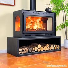 壁炉真火木柴室内家用柴火燃木柴取暖炉嵌入式别墅砌砖燃木壁炉