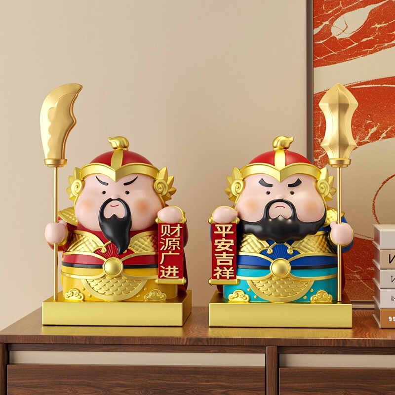 Door God to Attract Wealth, Living Room, Prosperous Home Decorations, Entrance Hall, Office Desktop Decorations, Moving to New Home Gifts