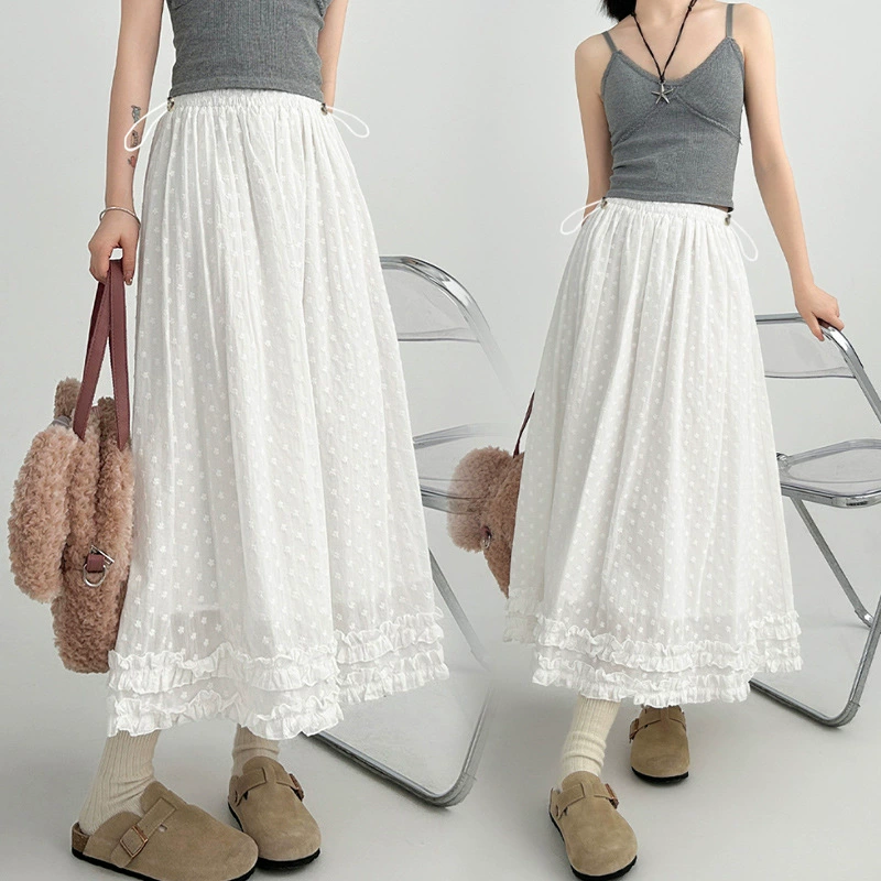 Беременные женщины французское белое кружевное платье бюстгватое женское лето 2025 новый стиль Heavy Industries сладкое дизайнерское платье