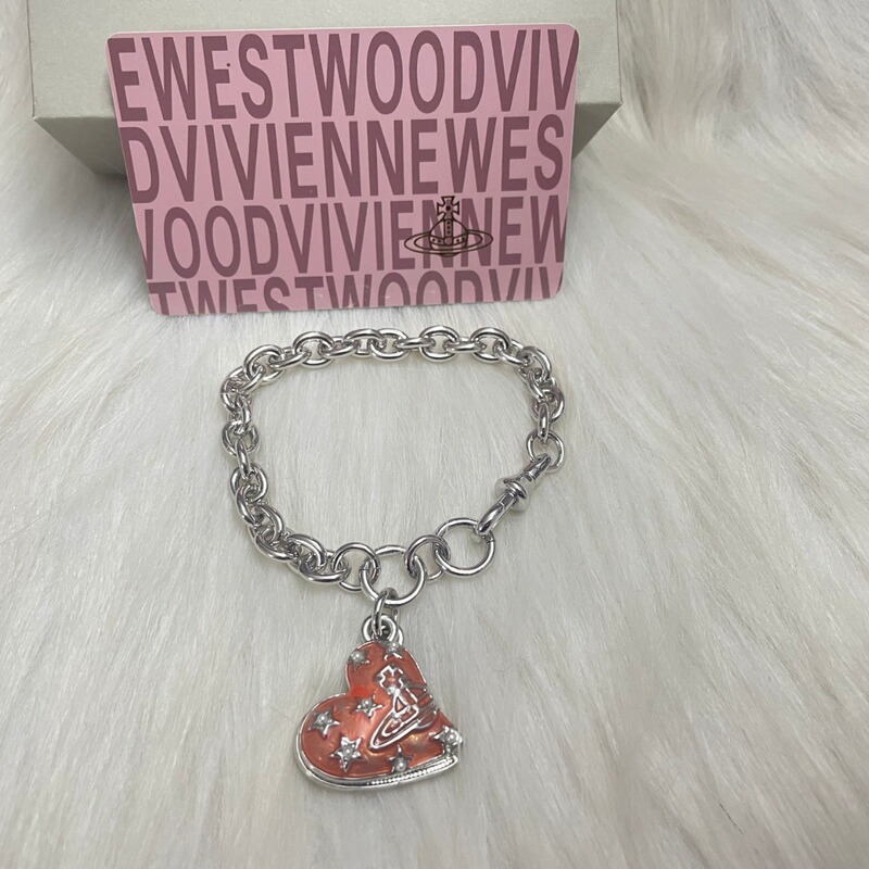 Empress Dowager Enamel Double Flap Love Gympani Saturn Bracelet Vivian Sweet Girl Wind Heart Pendant Bracelet